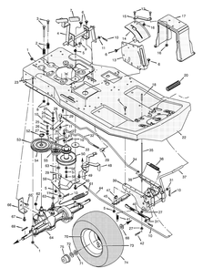 Motion Drive Diagram and Parts List for 30545X192A  Briggs and Stratton Lawn Tractor